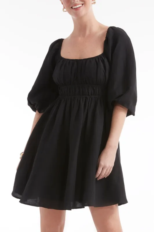 Lala Cinched Long Sleeve Mini Dress sold by Hermoza