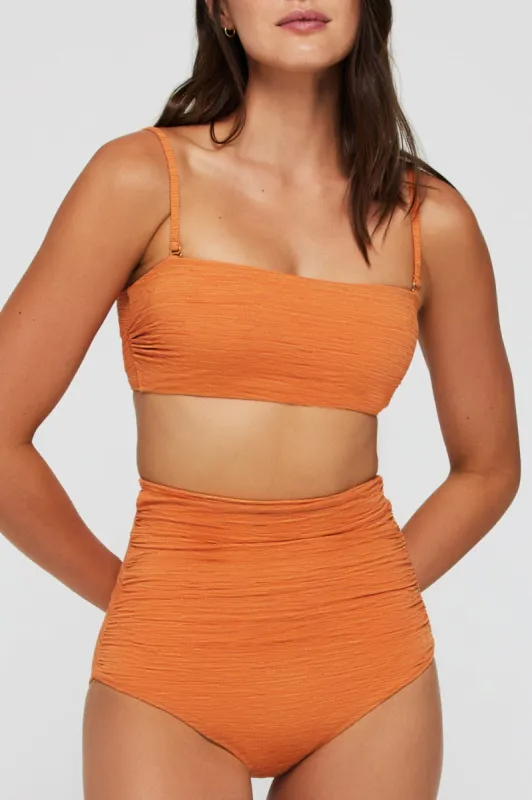 Ita Bandeau Two-Piece Bikini Top in Orange sold by Hermoza