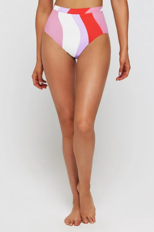 Lauren High Waisted Two-Piece Swimsuit Bottom in Pucci Stripe - FINAL SALE made by Hermoza