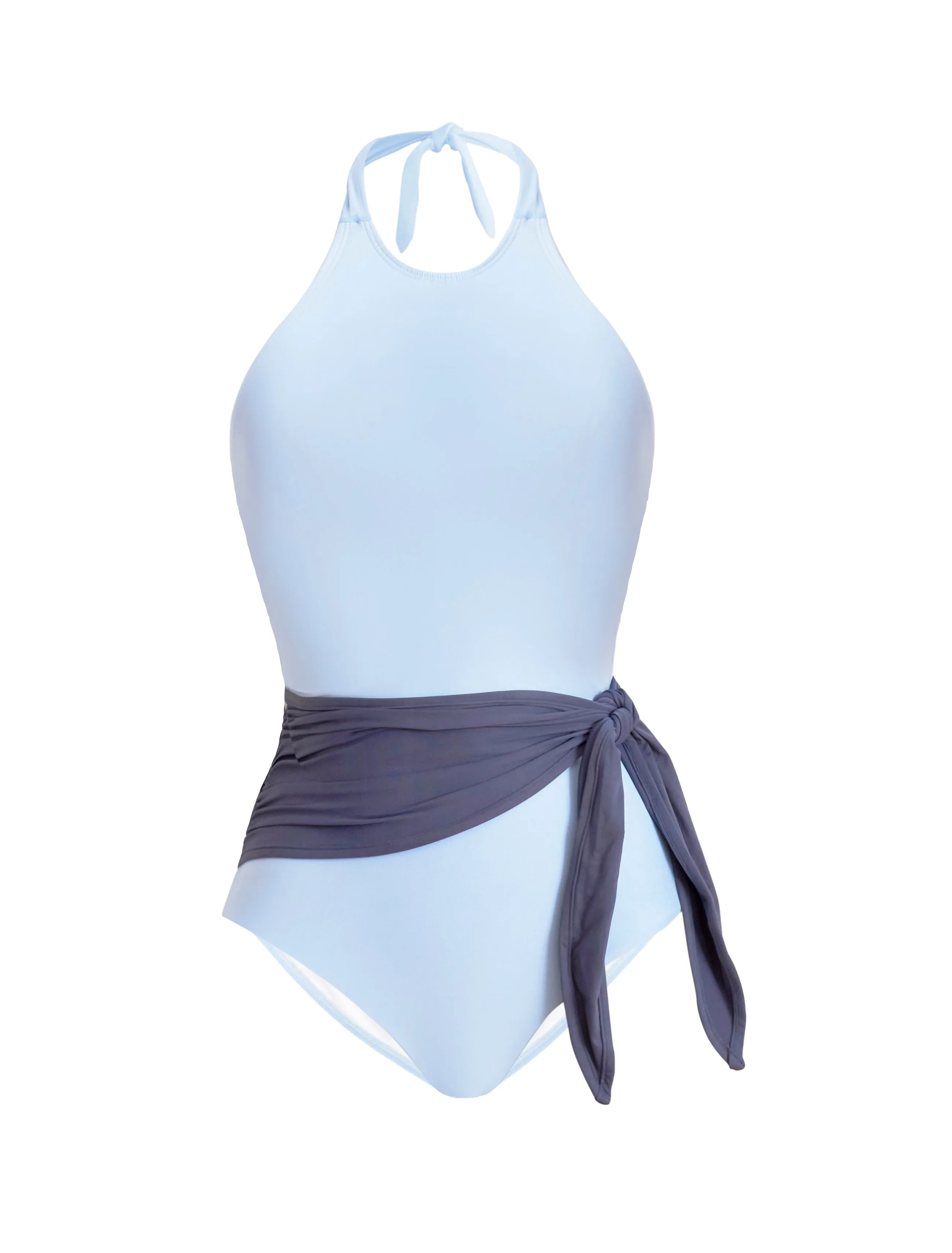 Genevieve High Halter Neck Sash Tie One-Piece Swimsuit sold by Hermoza product image thumbnail 4