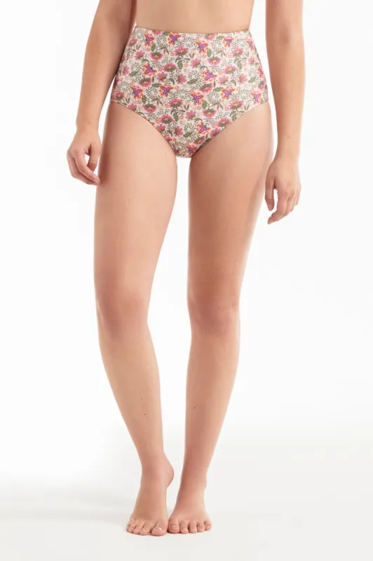 Mackenzie Sculpted High Waisted Two-Piece Swimsuit Bottom in A Floral Fling - FINAL SALE sold by Hermoza
