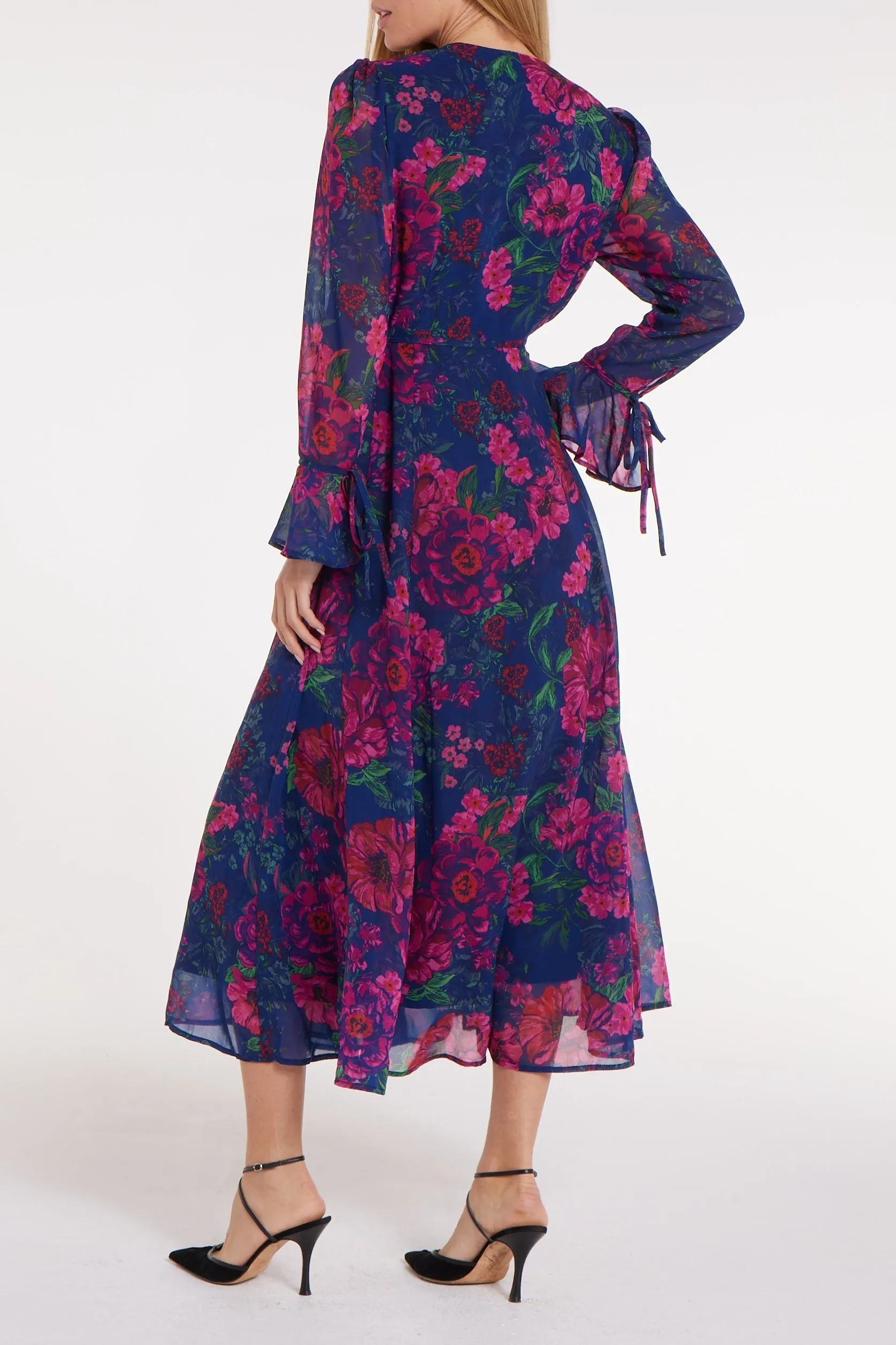 Cristina Button Front Maxi Dress in Floral Chiffon sold by Hermoza product image thumbnail 2