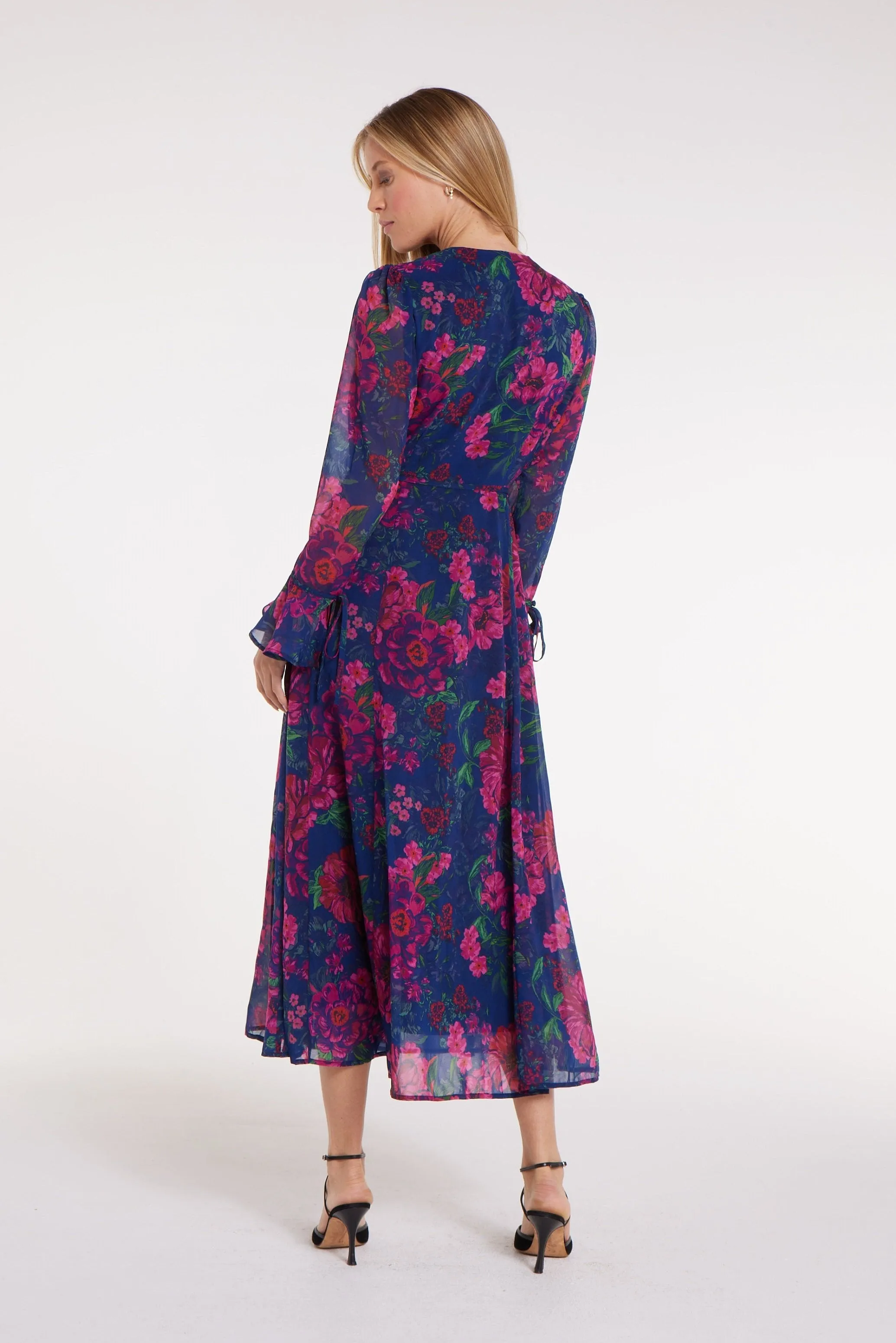 Cristina Button Front Maxi Dress in Floral Chiffon sold by Hermoza product image thumbnail 4