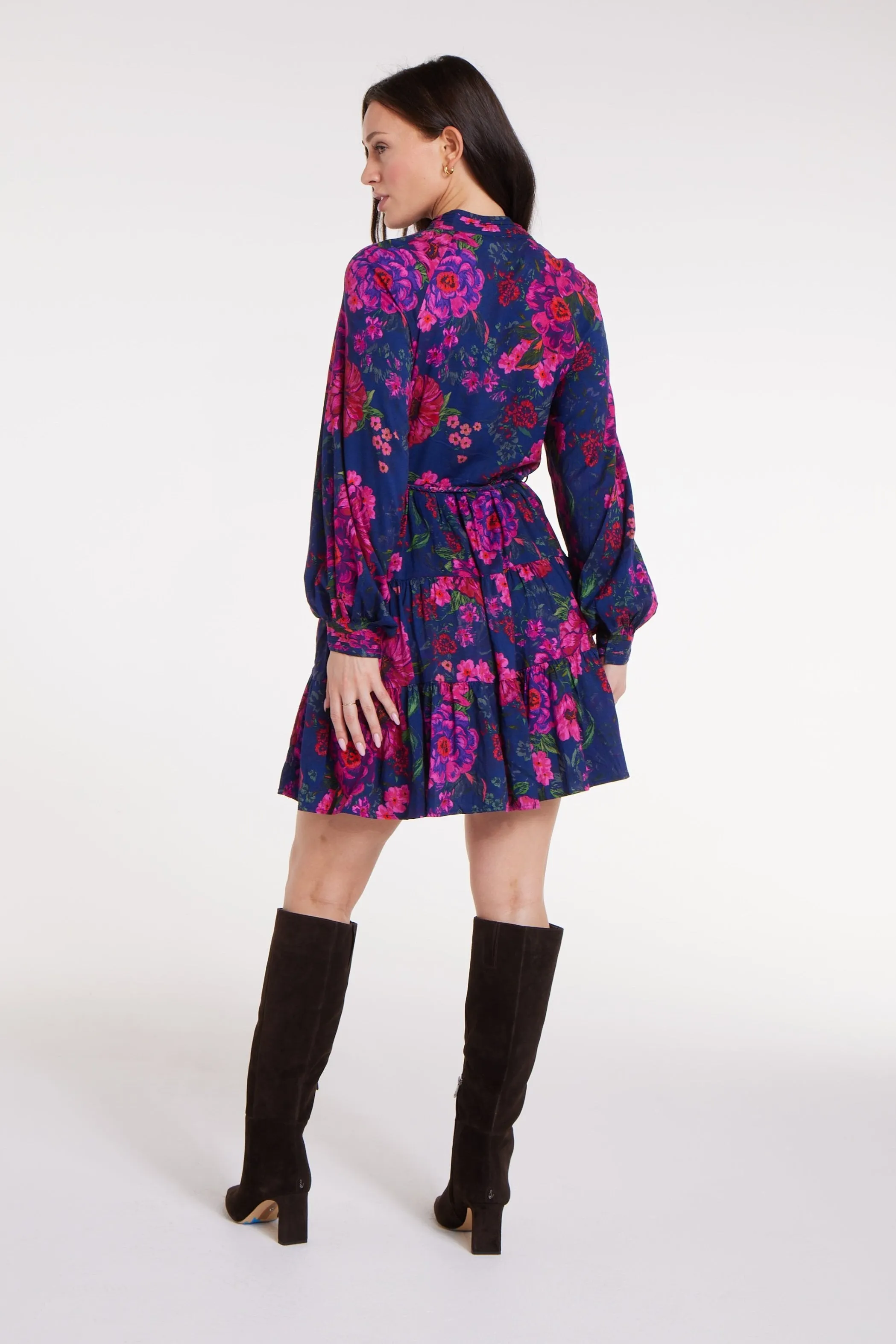 Louisa Belted Tunic Mini Dress in Floral sold by Hermoza product image thumbnail 4