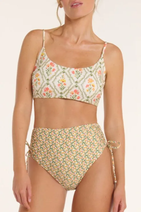 Paloma Scoop Neck Reversible Top in Ditsy and Tile Floral sold by Hermoza product image thumbnail 2