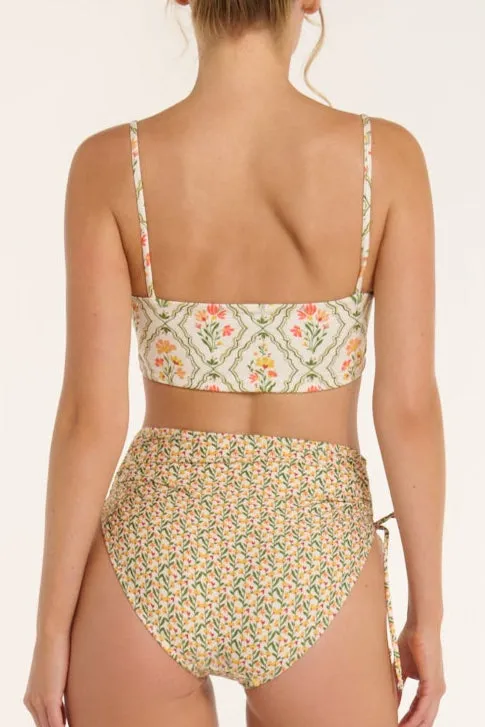 Paloma Scoop Neck Reversible Top in Ditsy and Tile Floral sold by Hermoza product image thumbnail 3