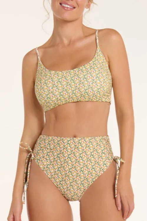 Paloma Scoop Neck Reversible Top in Ditsy and Tile Floral sold by Hermoza