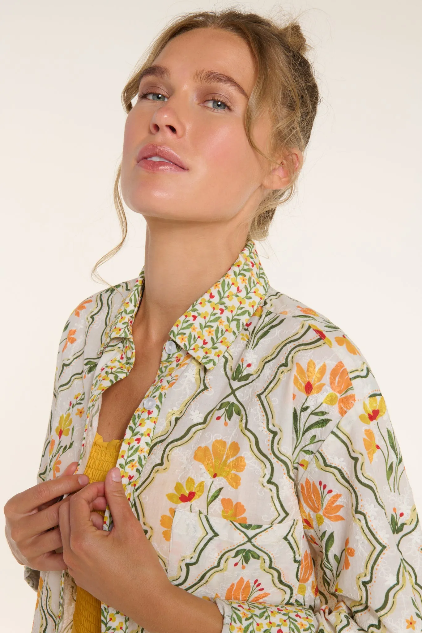 Marie Button Front Collared Shirt Dress sold by Hermoza product image thumbnail 4