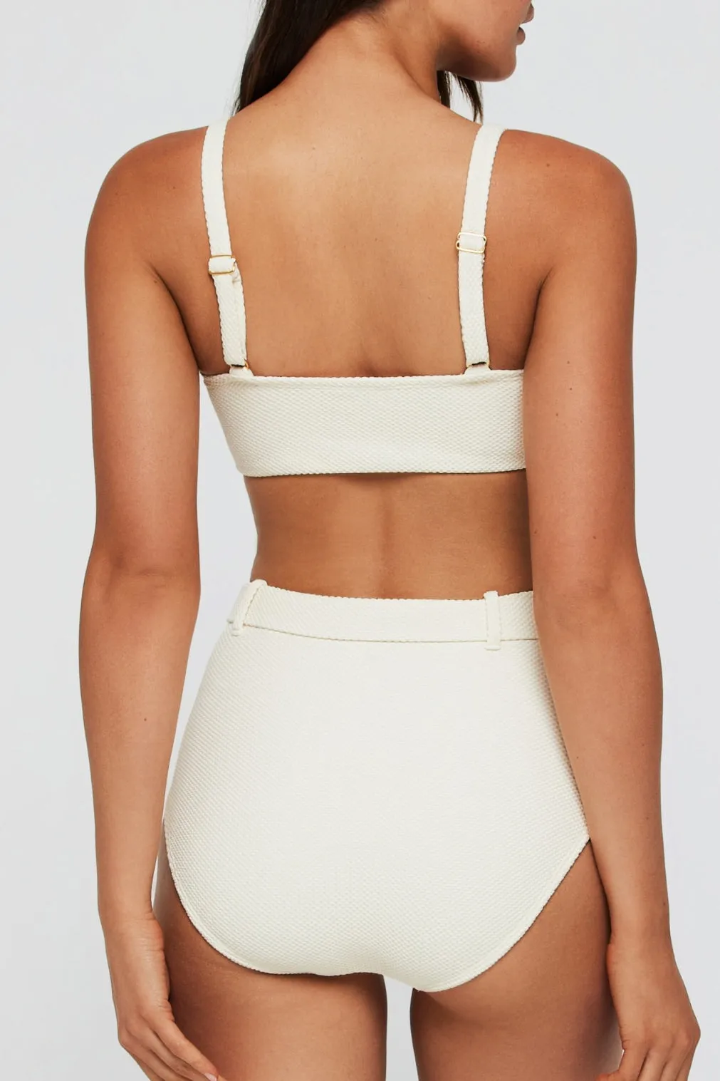 Lucia Square Neck Two-Piece Bikini Top in Ivory sold by Hermoza product image thumbnail 3