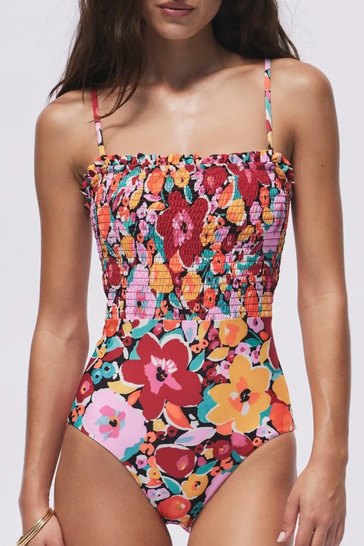Carrie Smocked Bandeau One-Piece Swimsuit - FINAL SALE sold by Hermoza