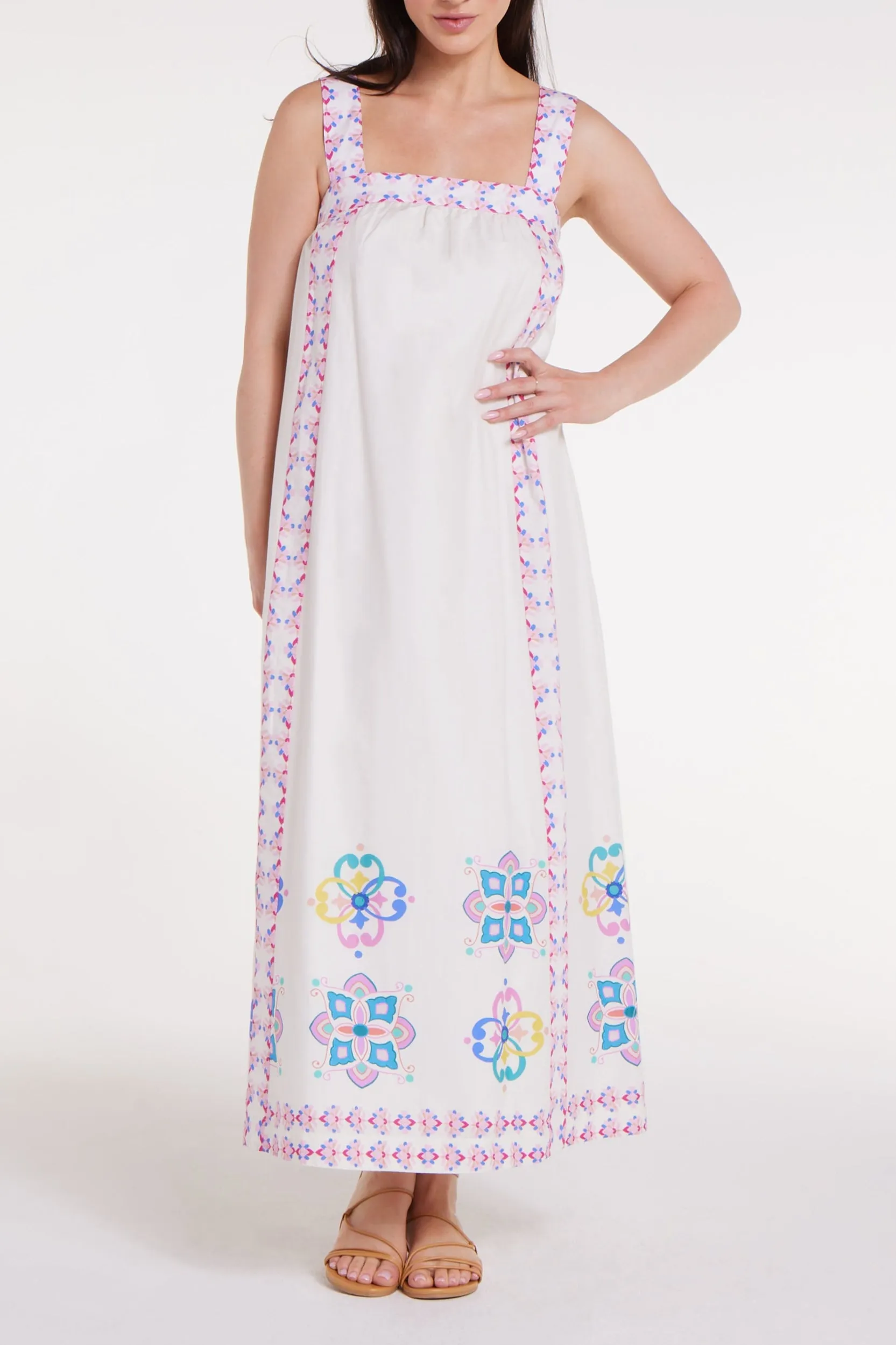 Ava Maxi Dress in Graceful Garlands sold by Hermoza