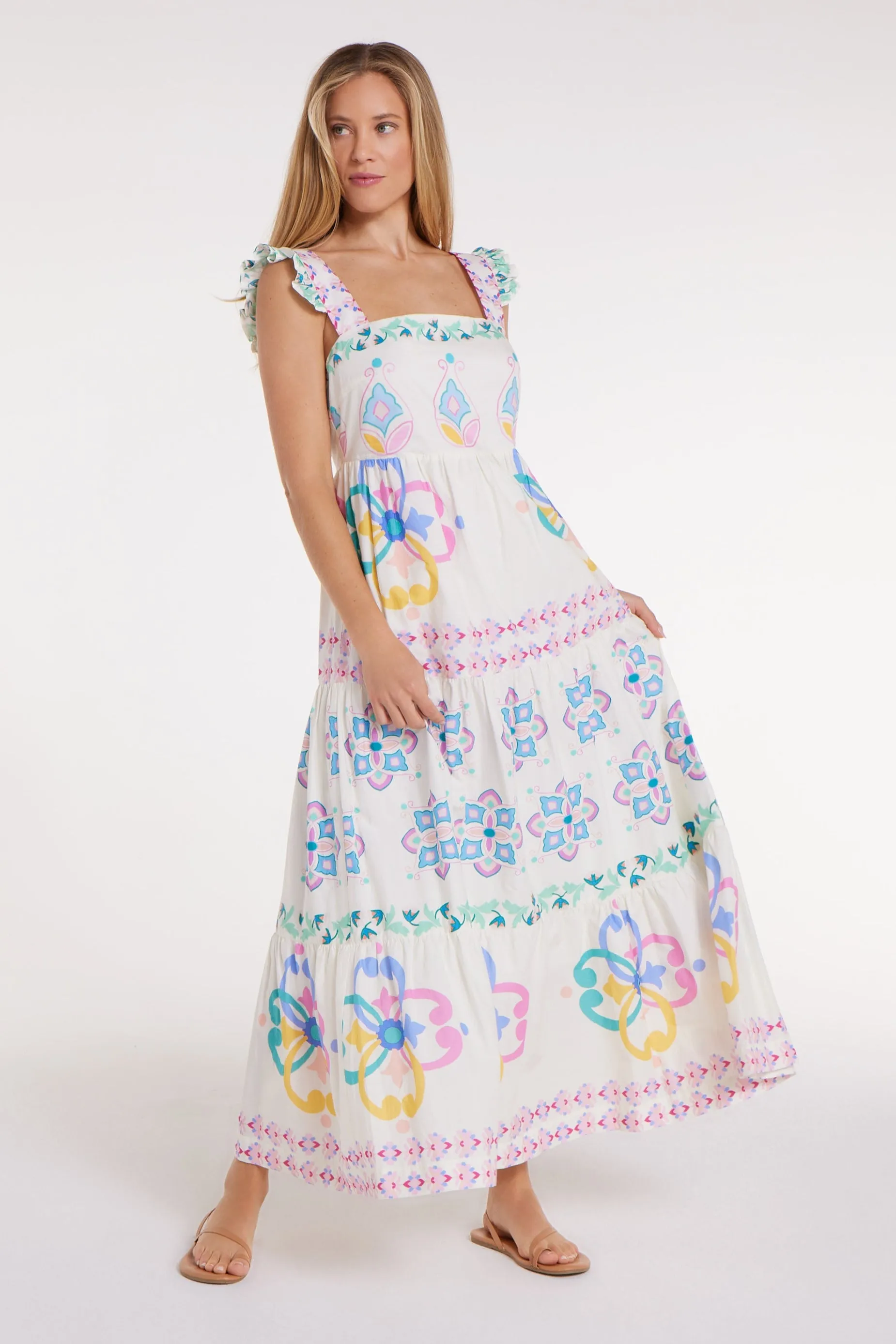 Olivia Maxi Dress in Graceful Garlands - FINAL SALE sold by Hermoza product image thumbnail 3
