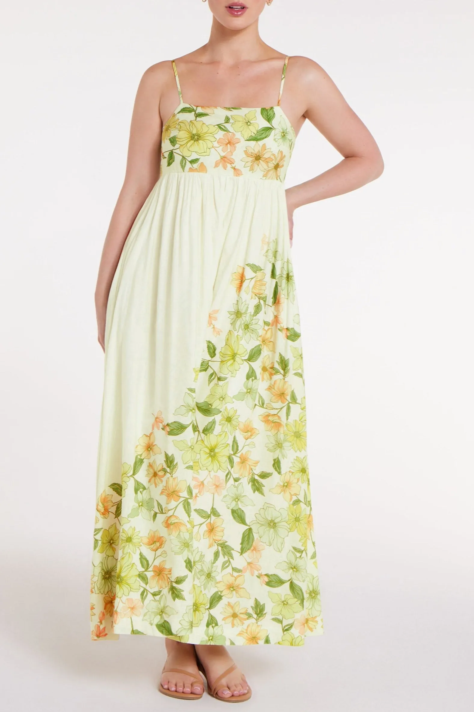 Emily Maxi Dress in Sights of Spring sold by Hermoza