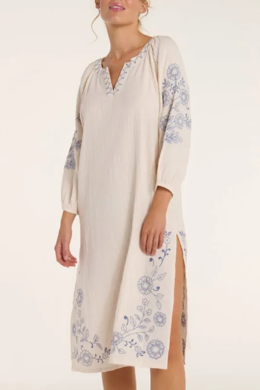 Lydia Dress in Cream Embroidery - FINAL SALE made by Hermoza