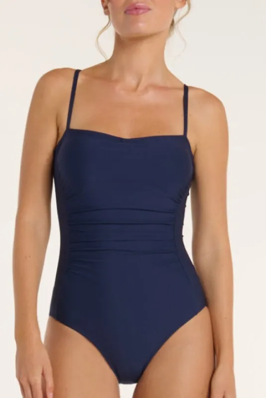 Lupe One-piece Swimsuit in Midnight Navy sold by Hermoza