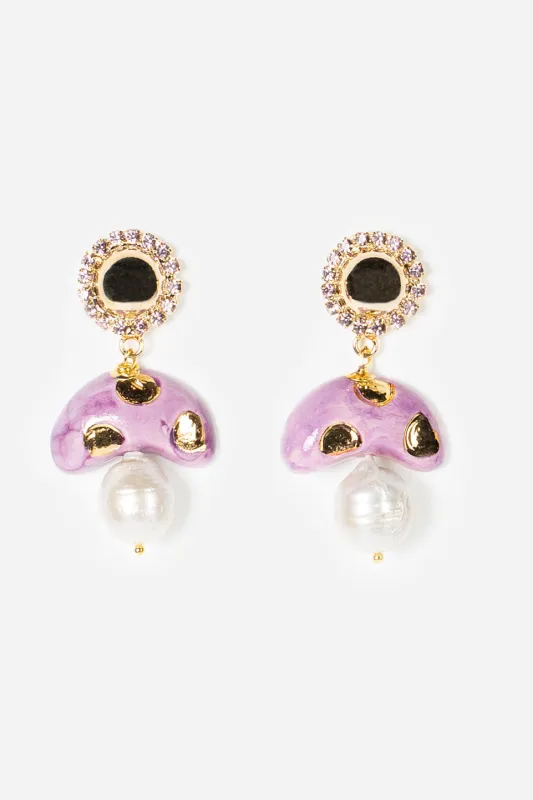 Champi Lila Earrings by CASHFANA sold by Hermoza