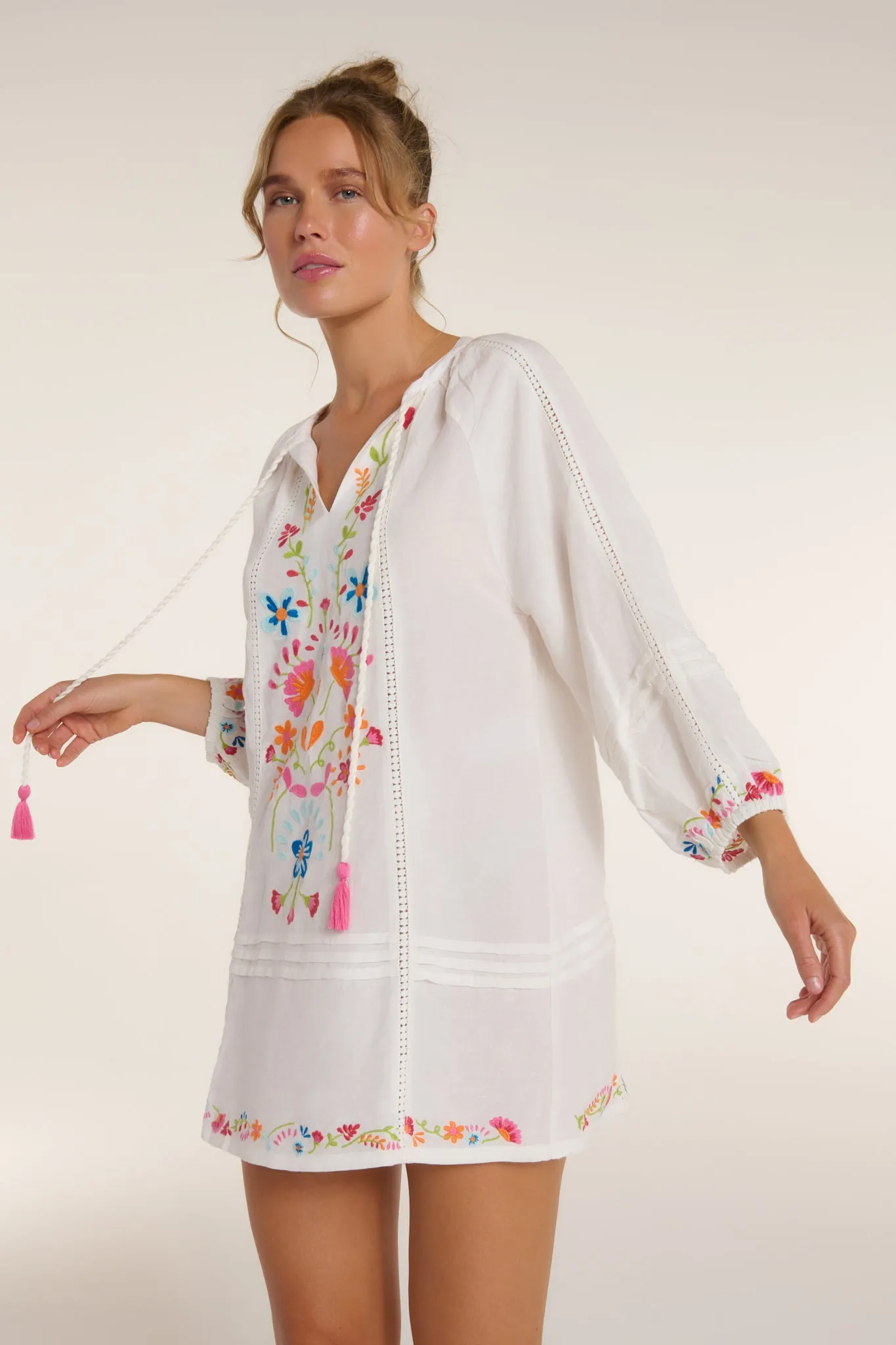 Phoebe Dress in Colorful Embroidery sold by Hermoza product image thumbnail 3