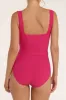 Belted Marisa One-piece Swimsuit in Teaberry sold by Hermoza