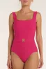 Belted Marisa One-piece Swimsuit in Teaberry sold by Hermoza