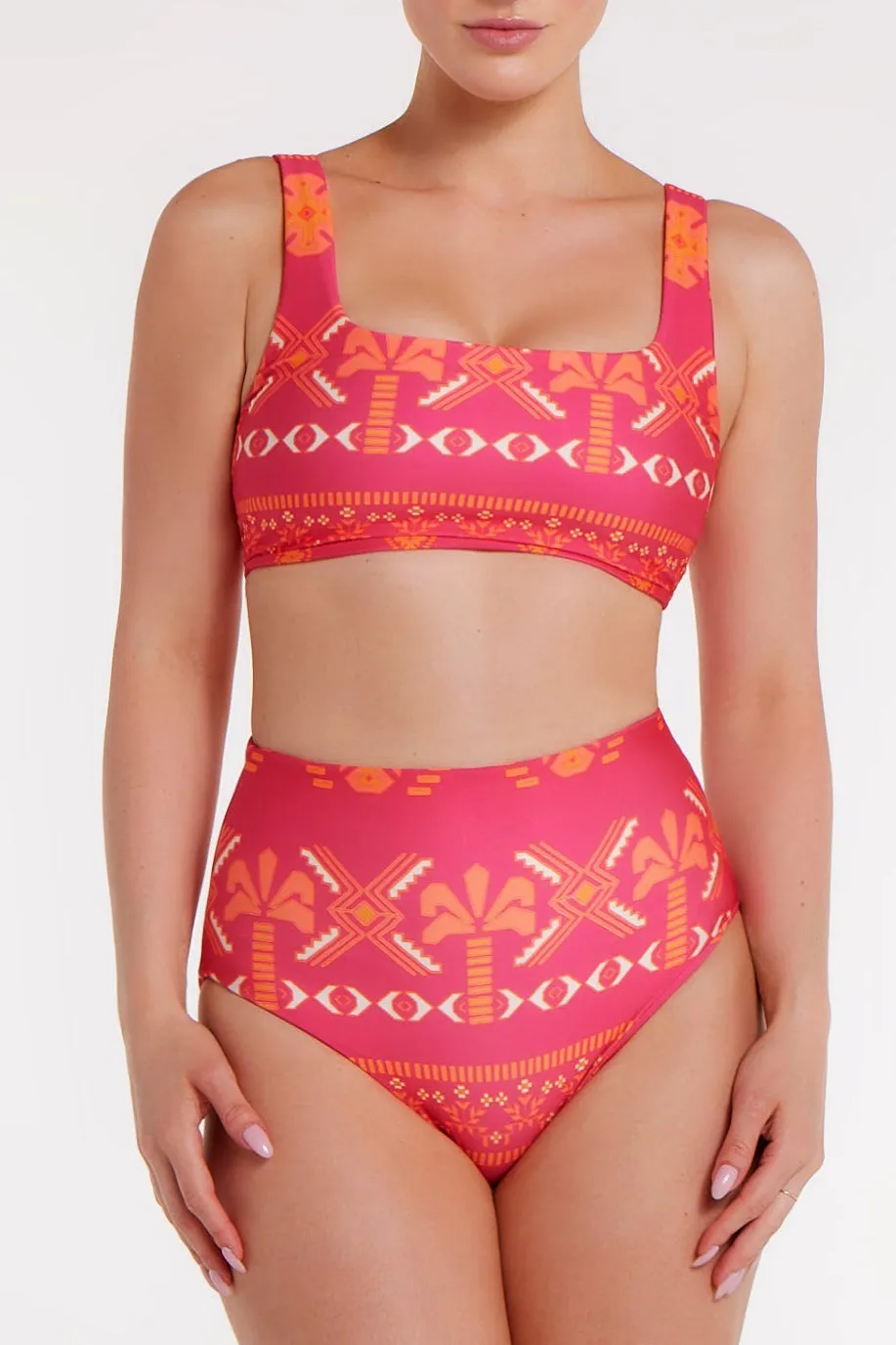 Maggie Square Neck Reversible Bikini Top in Tribal - FINAL SALE sold by Hermoza