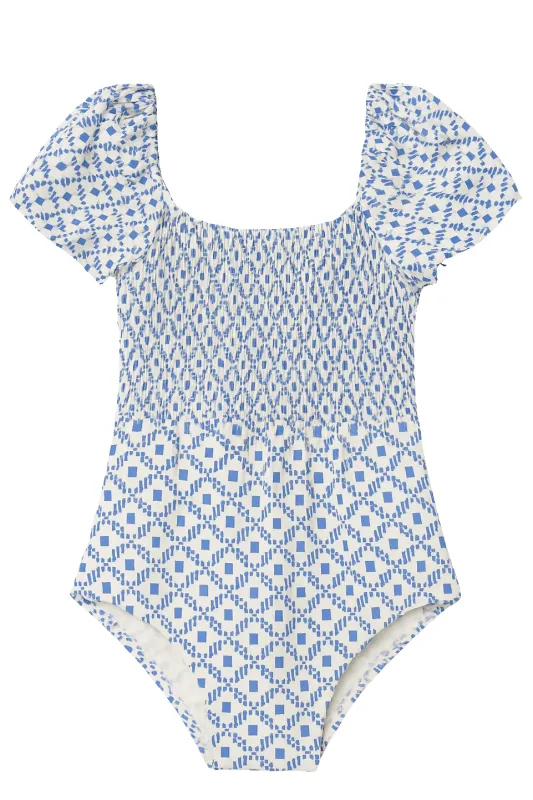 Little Delilah One-Piece Swimsuit in Santorini Dots sold by Hermoza