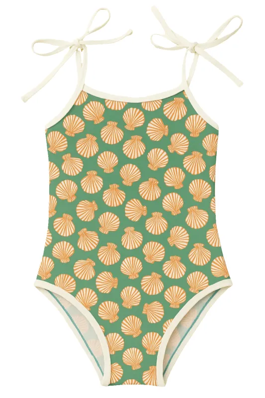 Little Sofia One Piece Swimsuit in Shell Chess sold by Hermoza