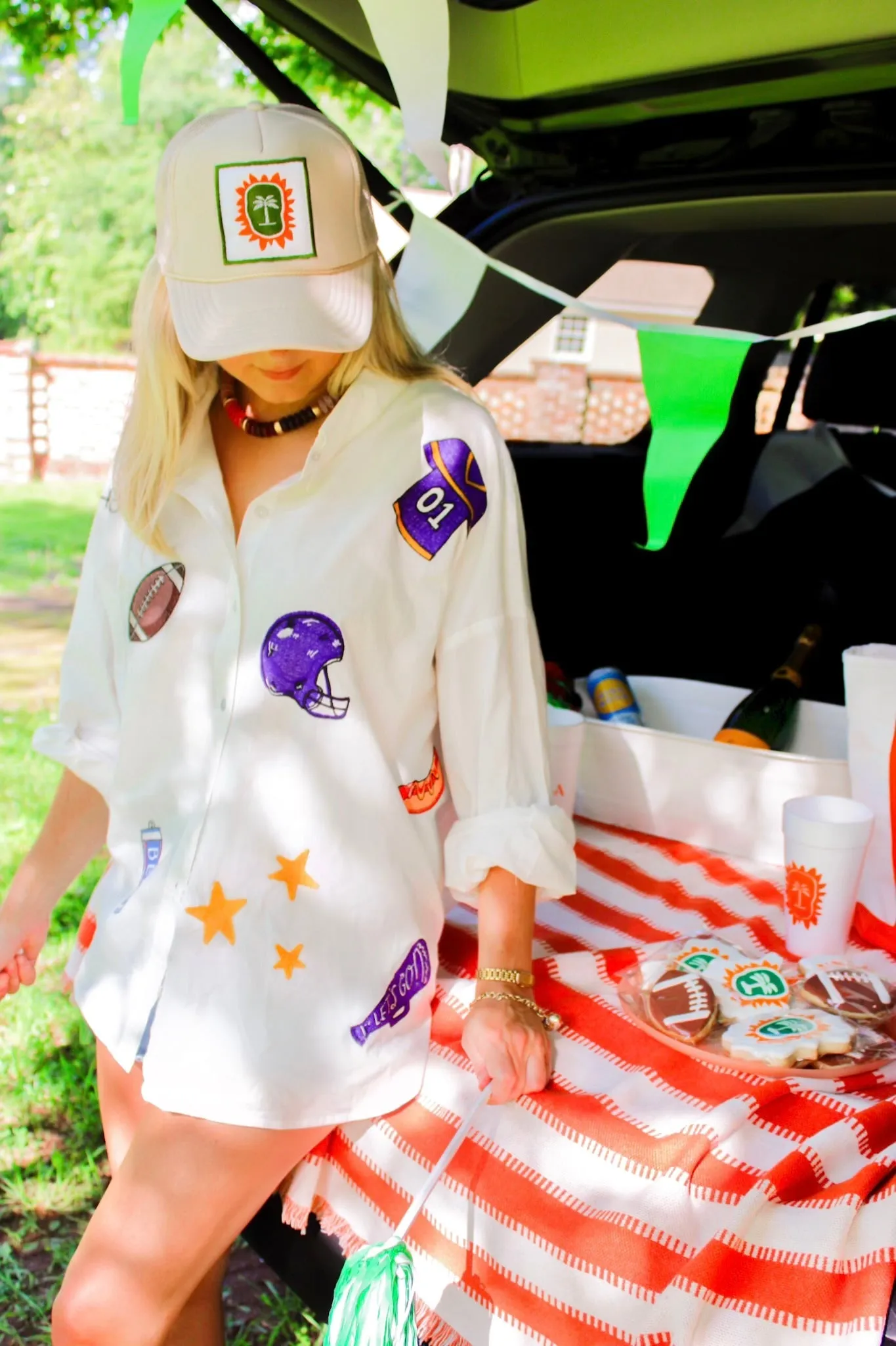 Gameday Oxford in Purple by TELA Mercantile sold by Hermoza