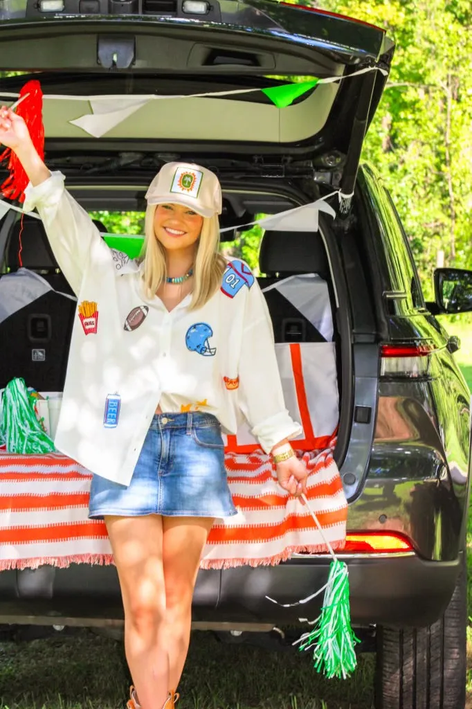 Gameday Oxford in Blue by TELA Mercantile sold by Hermoza