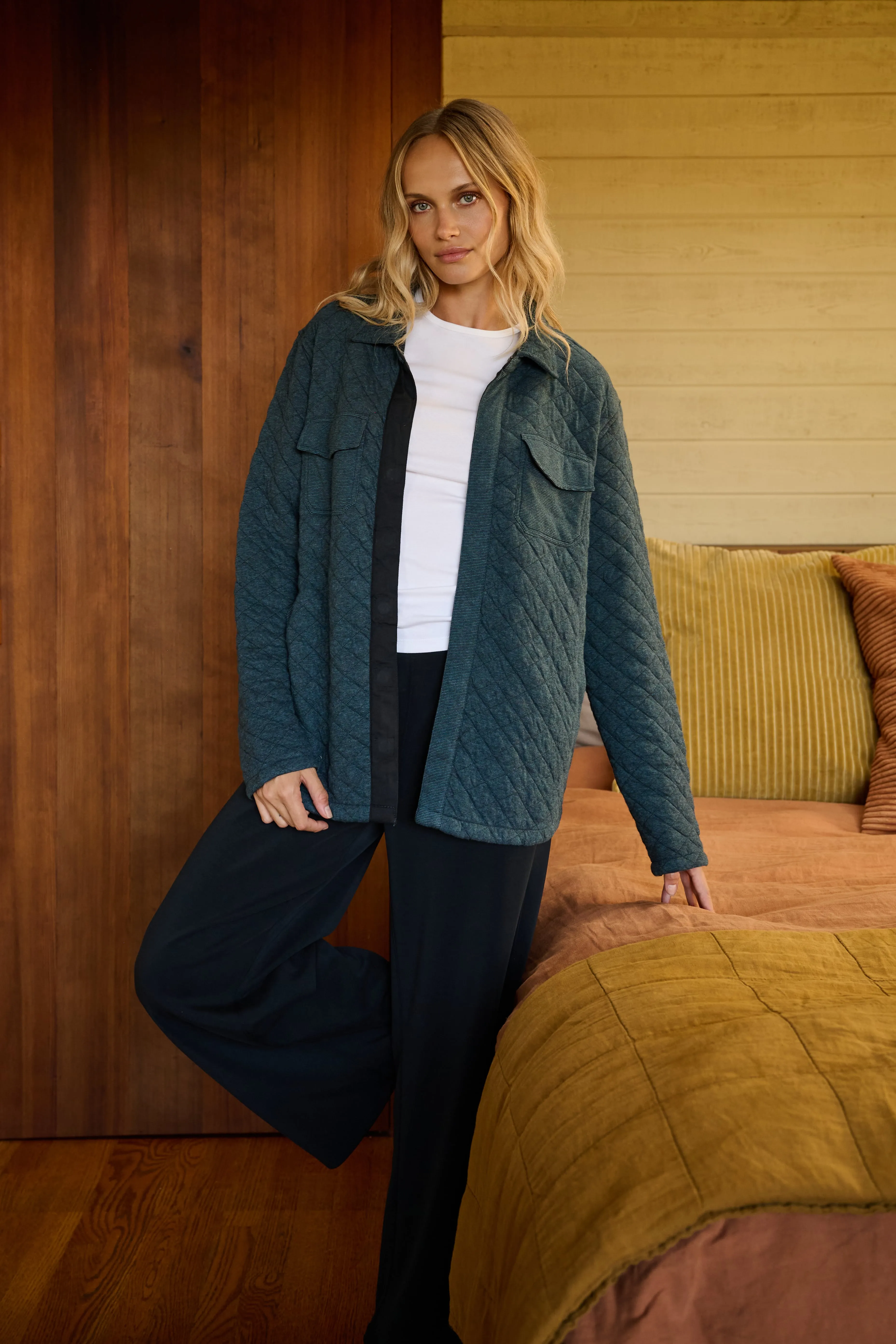 Abuelo Quilted Jacket in Blue Heather - FINAL SALE sold by Hermoza product image thumbnail 5