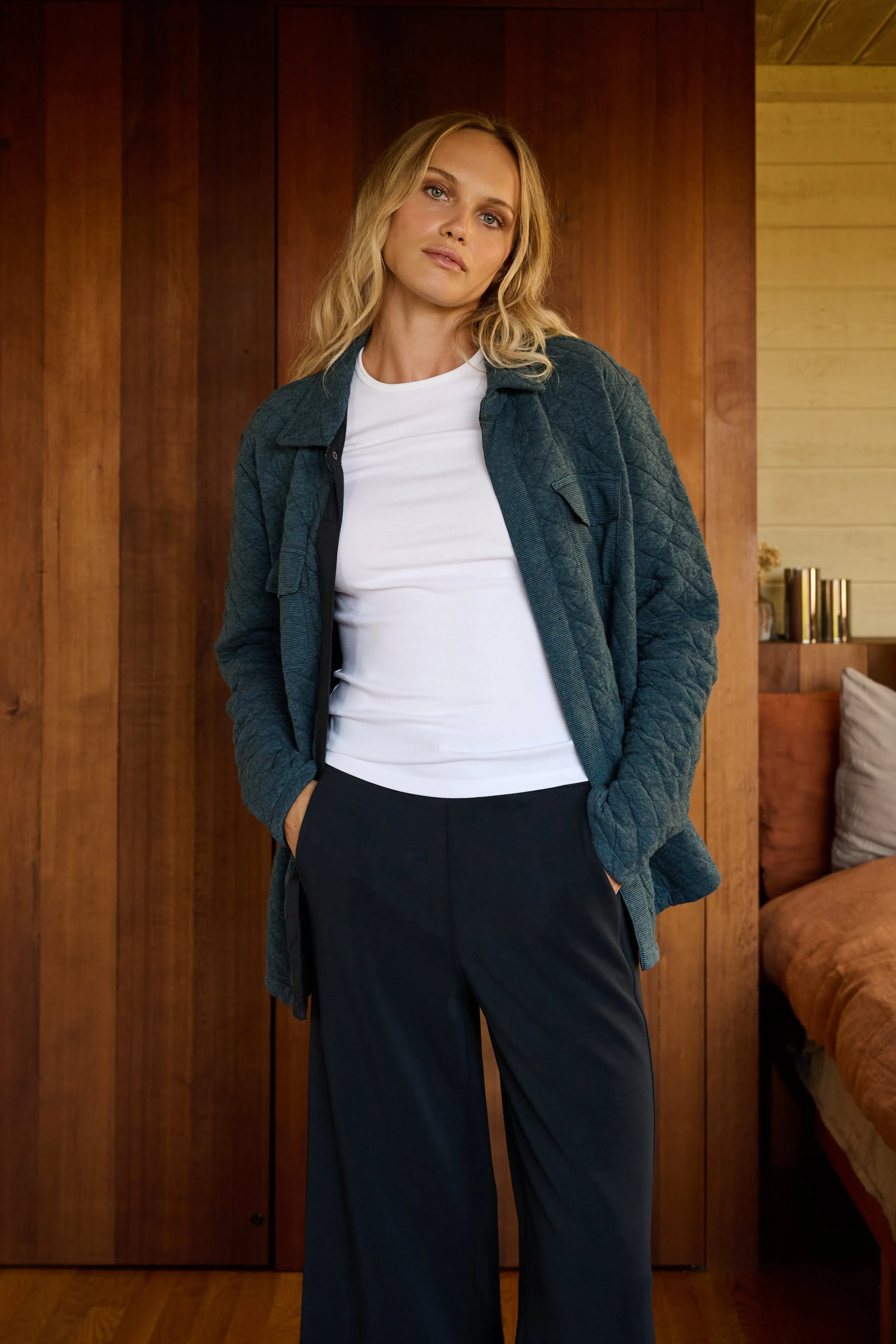 Abuelo Quilted Jacket in Blue Heather - FINAL SALE sold by Hermoza product image thumbnail 3