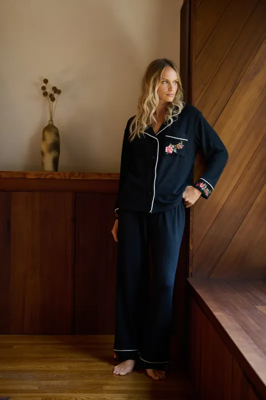 Wela Pajama Pant in Back sold by Hermoza