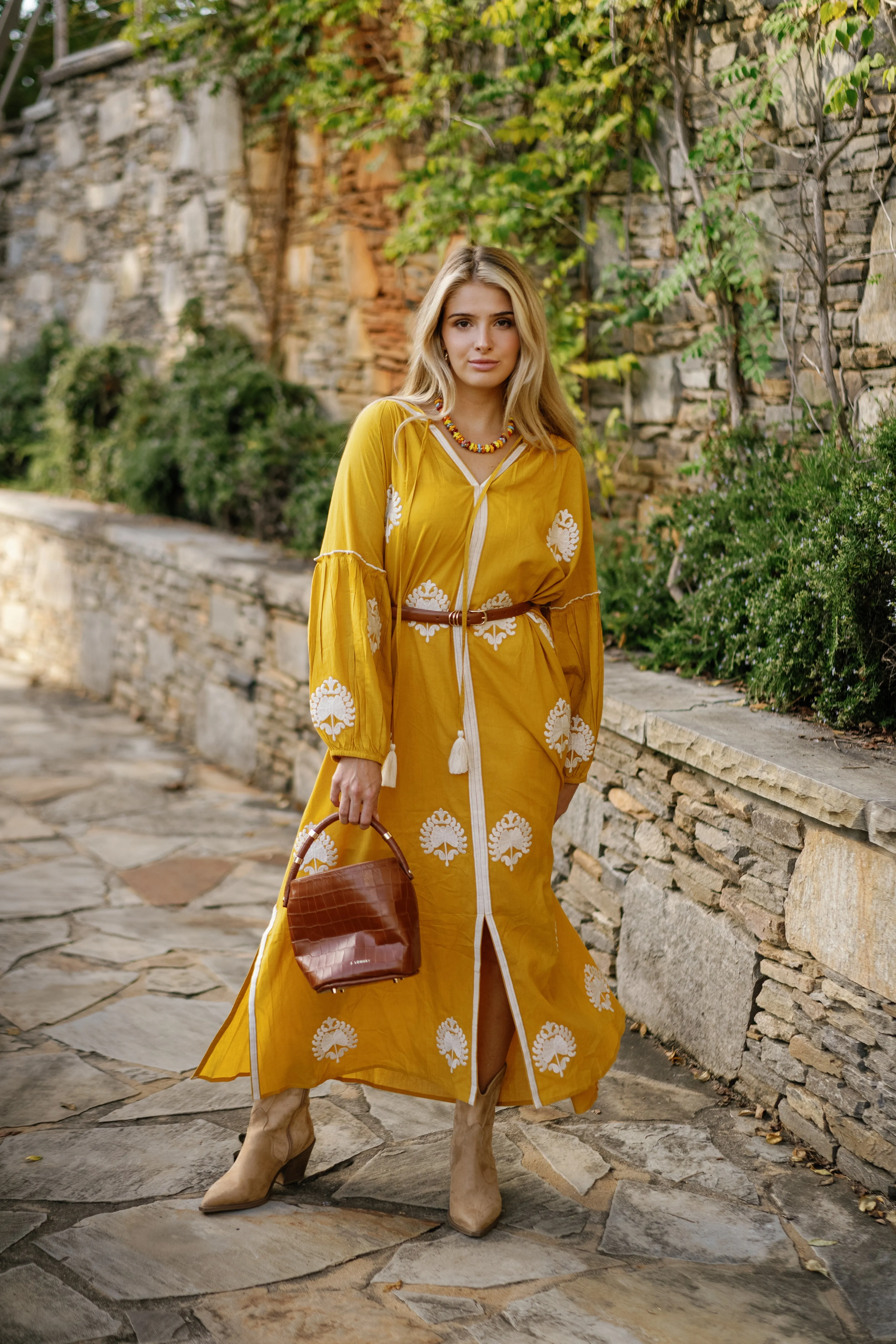 Mellow Yellow Caftan by TELA Mercantile sold by Hermoza product image thumbnail 2