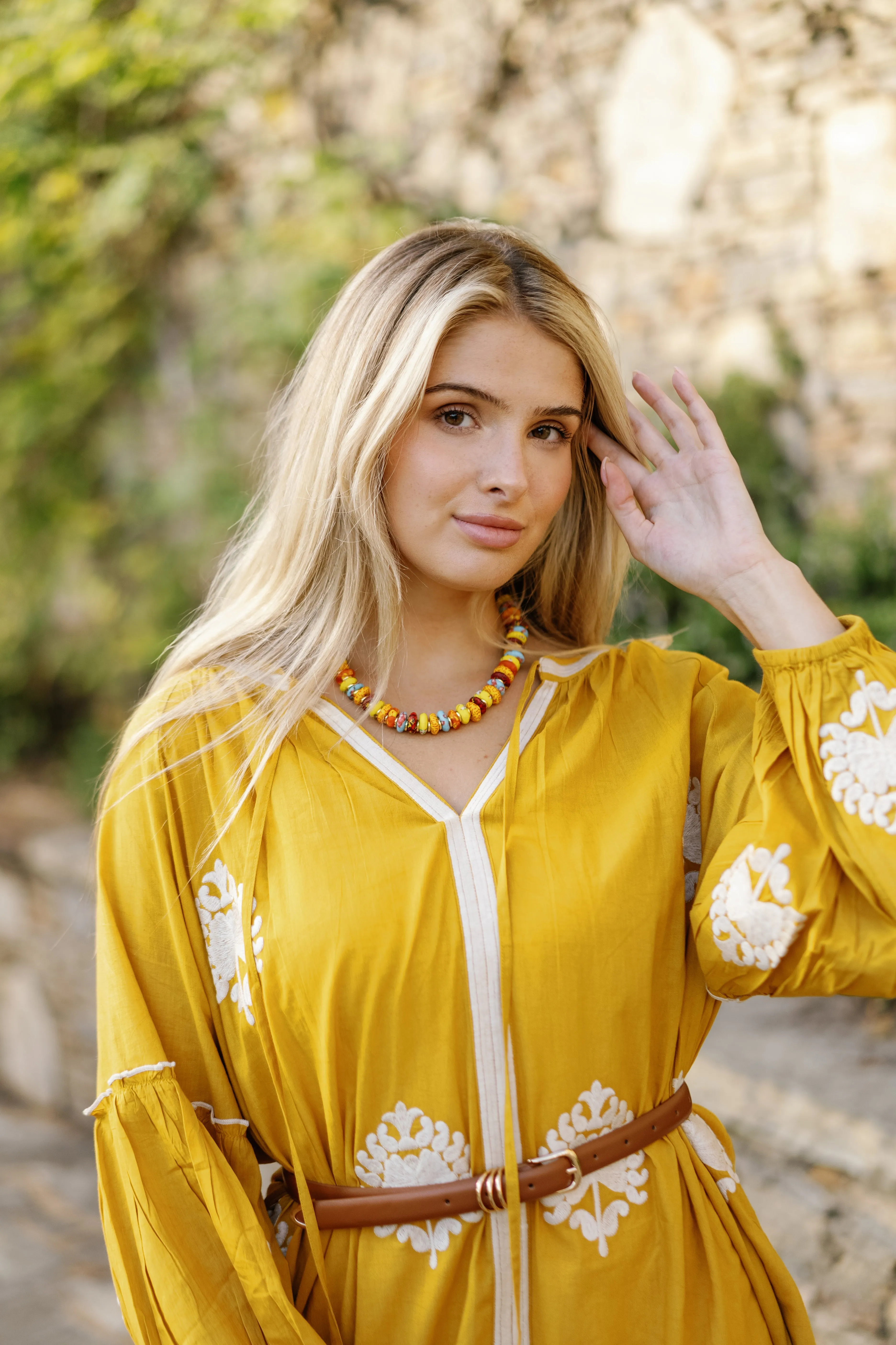 Mellow Yellow Caftan by TELA Mercantile sold by Hermoza product image thumbnail 3