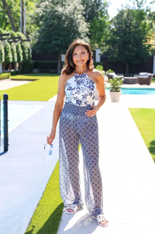 Nora/Deanna High-waisted Pants Cover-up in Profound Pairing made by Hermoza