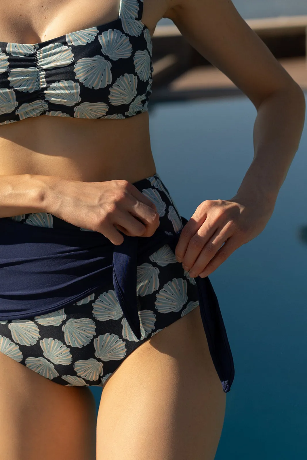 Genevieve Sash High Waist Navy Shell Chest sold by Hermoza product image thumbnail 4