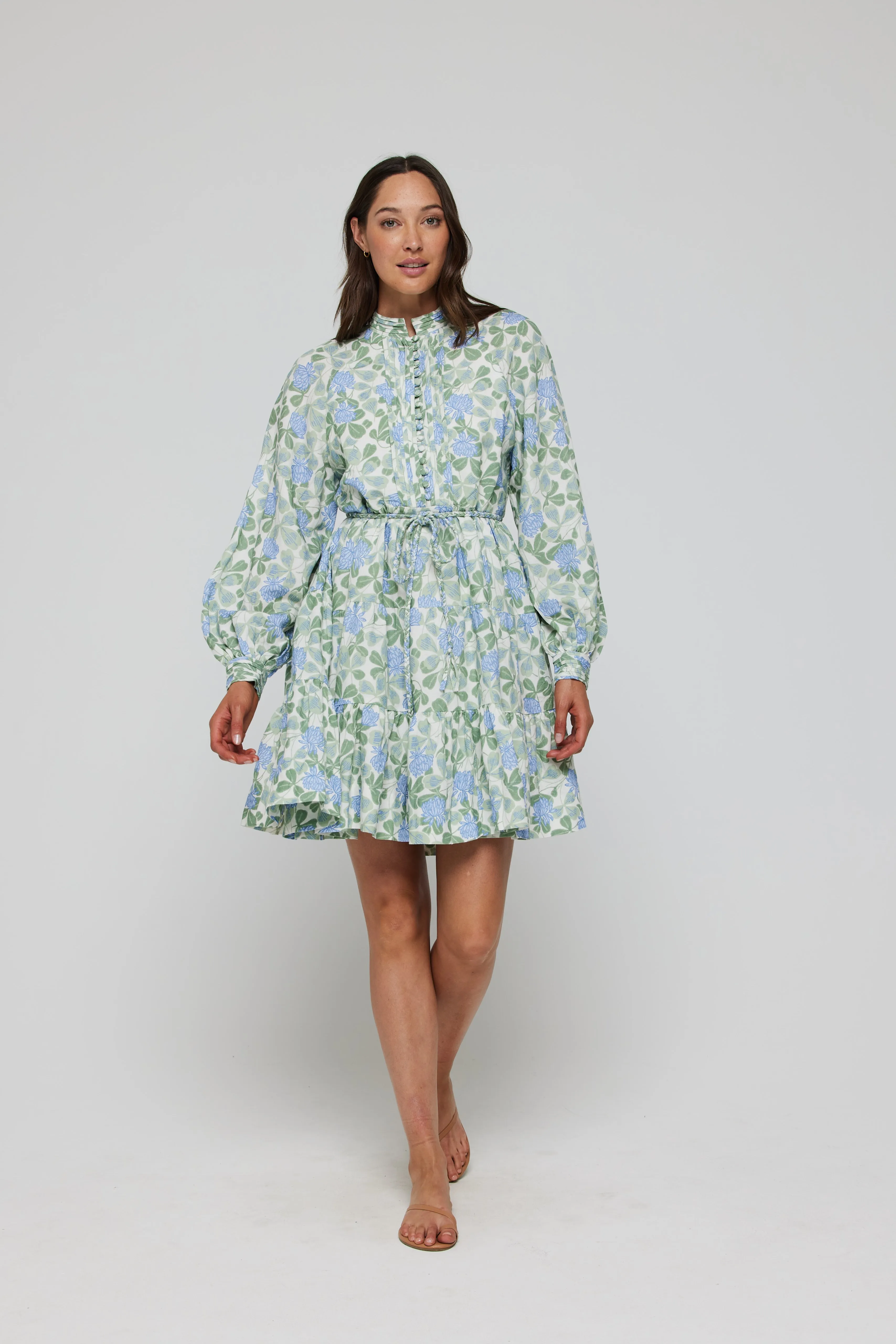 Louisa Tunic Belted Tie Mini Dress in Floral- FINAL SALE sold by Hermoza product image thumbnail 3