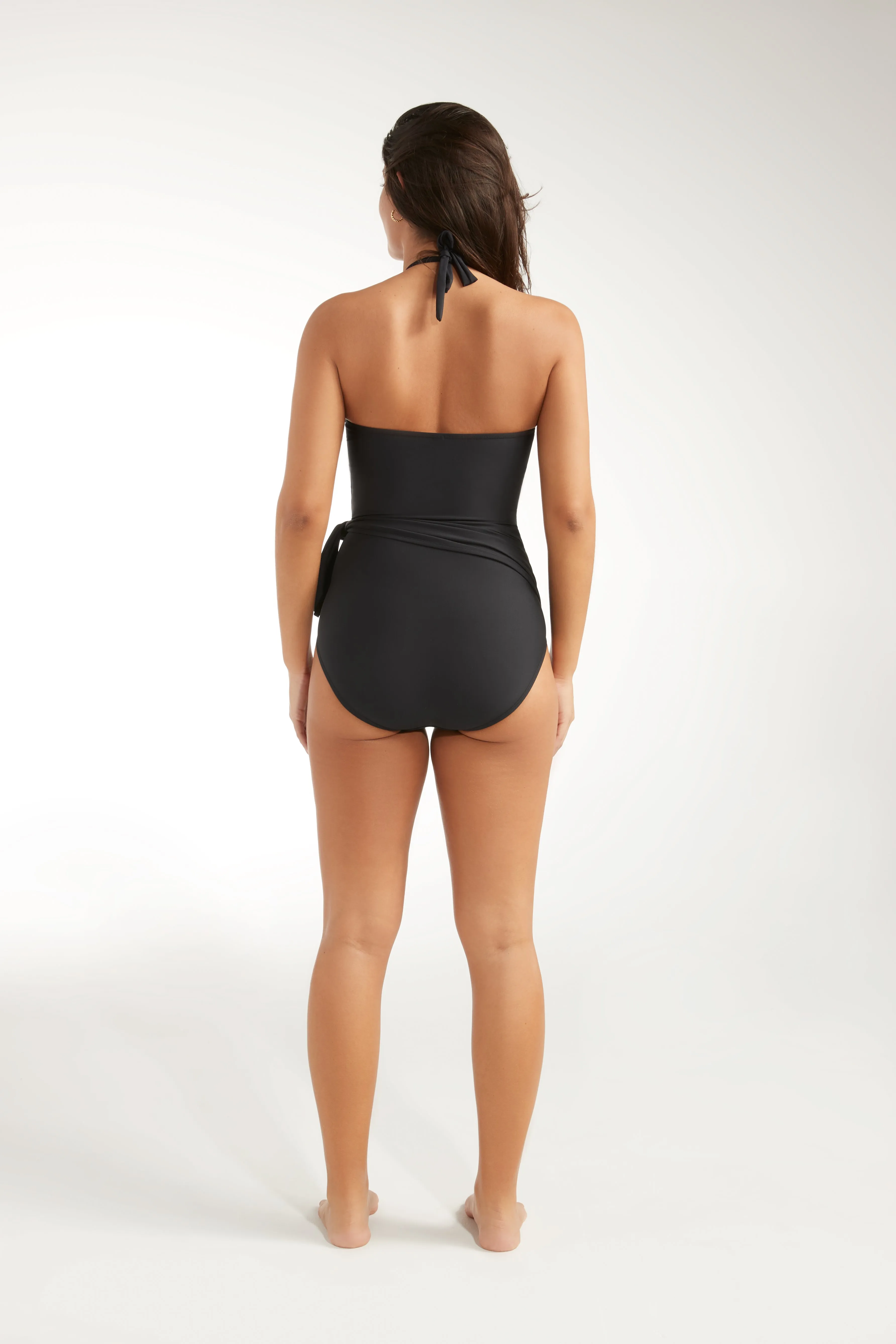 Genevieve High Halter Neck Sash Tie One-Piece Swimsuit sold by Hermoza product image thumbnail 4