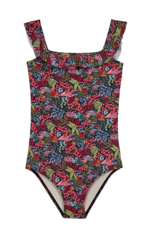 Little Sweet Pea Ruffle One-Piece Swimsuit in Indra- FINAL SALE sold by Hermoza
