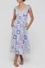 Valentina Sweetheart Midi Dress in Purple Tile FINAL SALE sold by Hermoza
