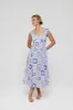 Valentina Sweetheart Midi Dress in Purple Tile FINAL SALE sold by Hermoza