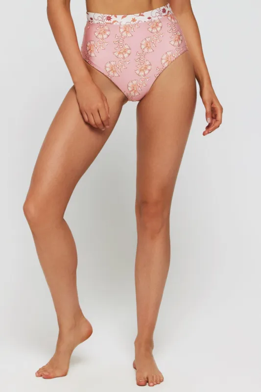 Lauren High Waisted Two-Piece Swimsuit Bottom in Fiori Dipinti - FINAL SALE made by Hermoza
