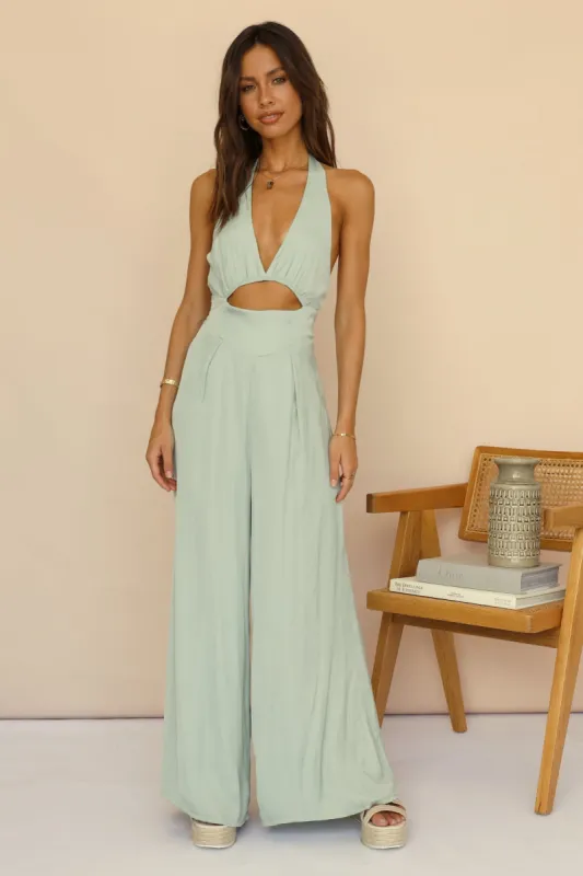 Variations Jumpsuit Pistachio sold by Fortunate One