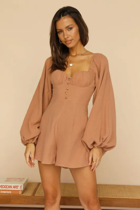 Rolling Events Playsuit Brown sold by Fortunate One