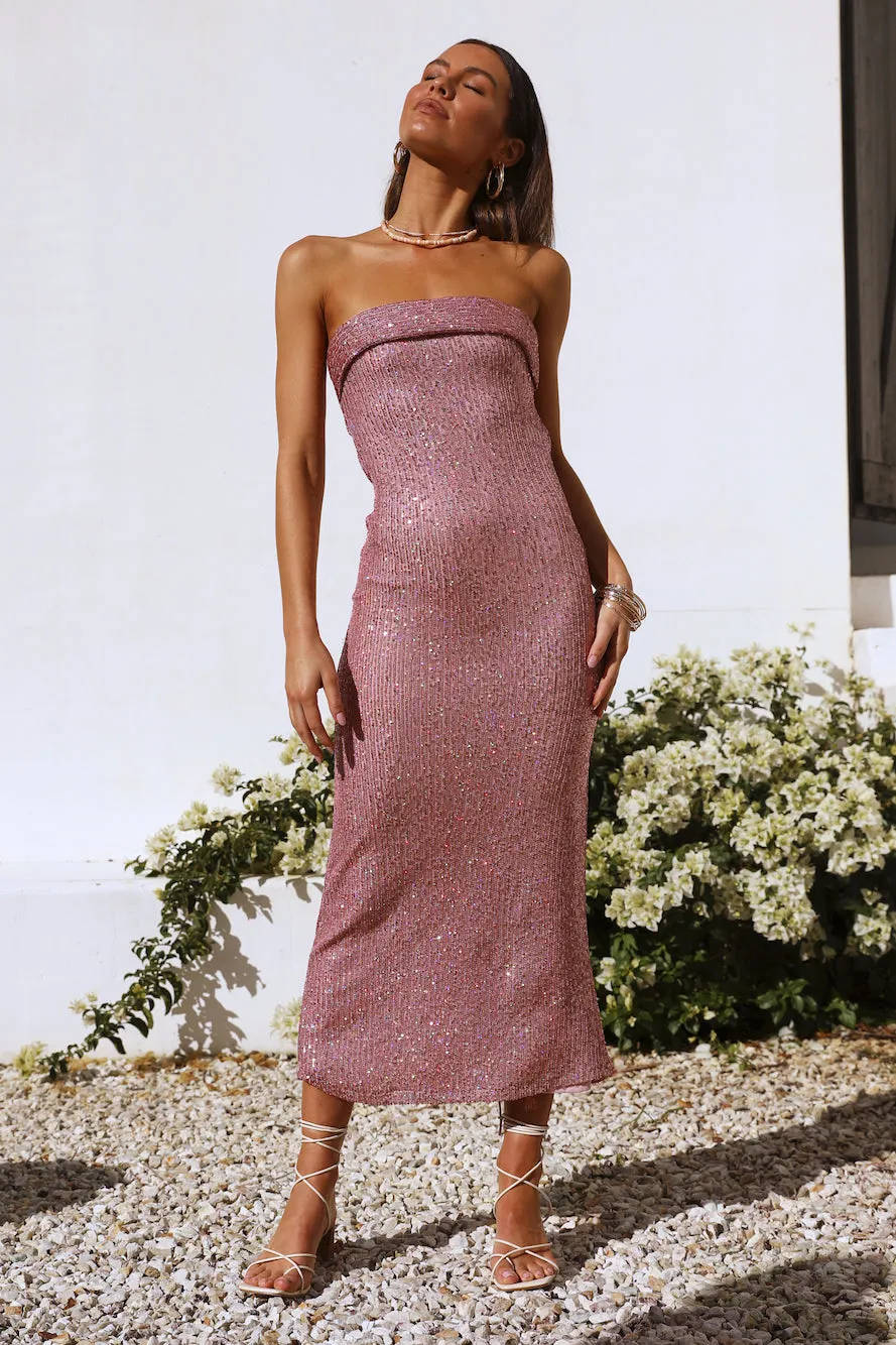 Gallery Maxi Dress Pink Sequin sold by Fortunate One product image thumbnail 3