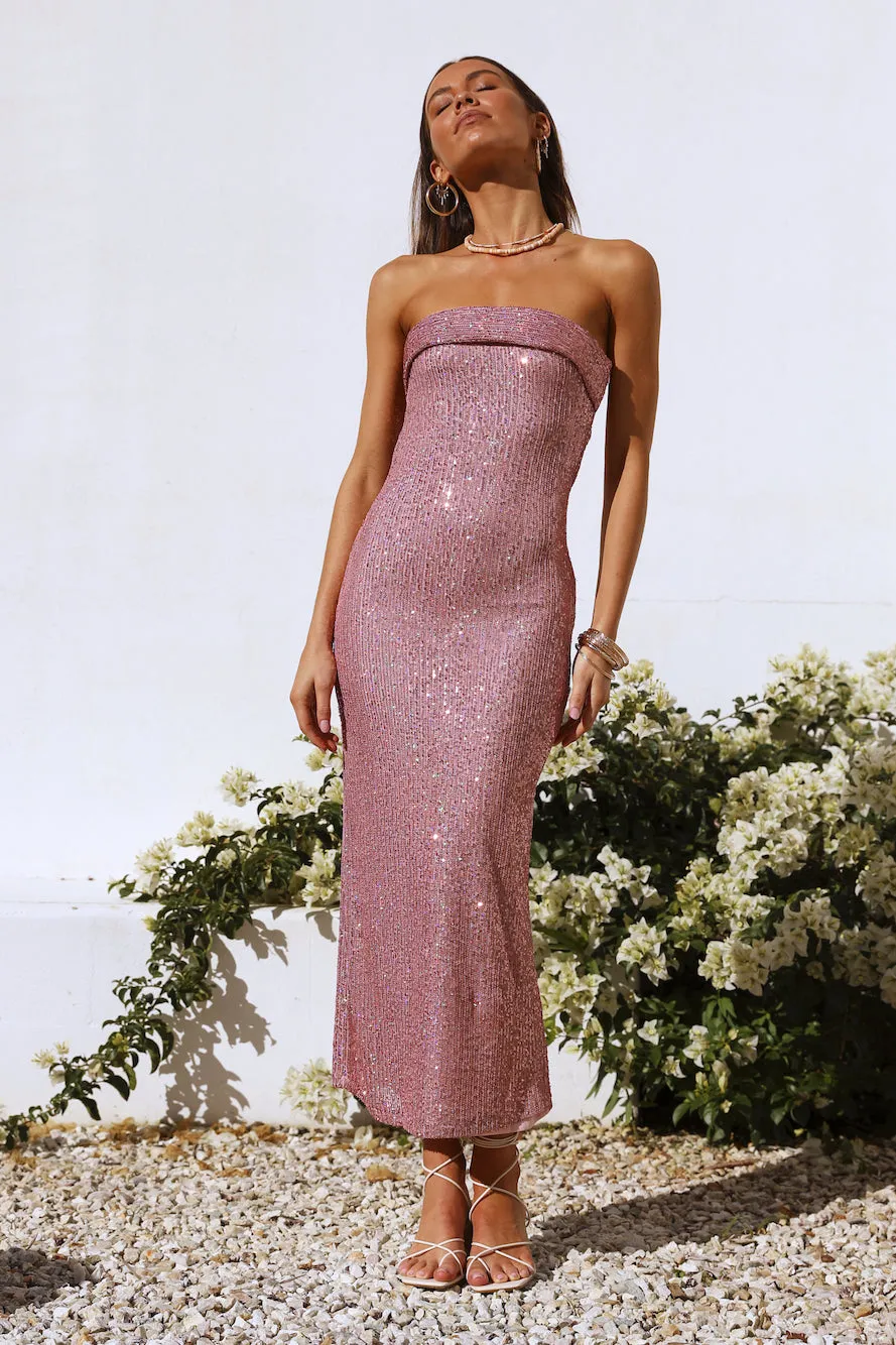 Gallery Maxi Dress Pink Sequin sold by Fortunate One
