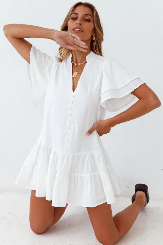 Cotton Clouds Dress White sold by Fortunate One