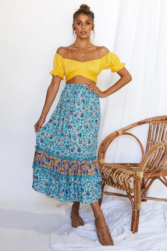 Exotica Maxi Skirt Blue sold by Fortunate One
