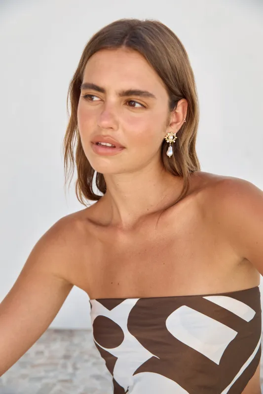 18K Gold Plated Ocean Forest Earrings Gold sold by Fortunate One