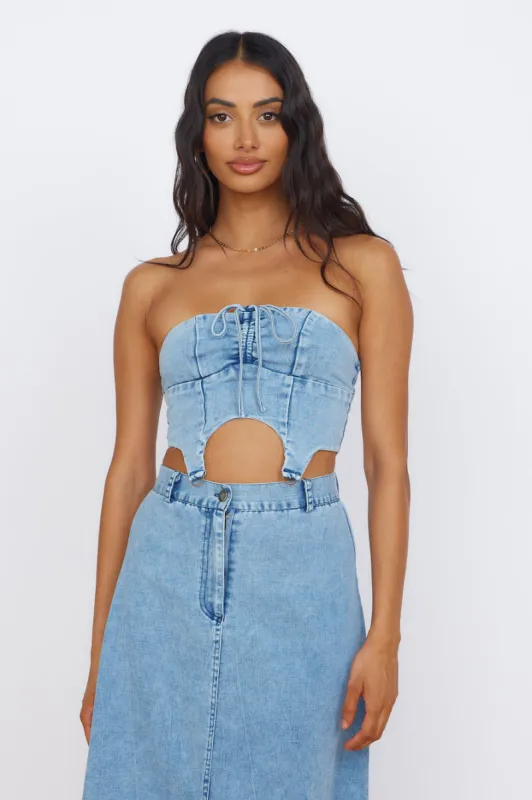 Starlit Symphony Crop Top Denim sold by Fortunate One