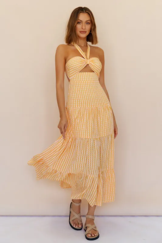 Words Of Glory Maxi Dress Orange sold by Fortunate One